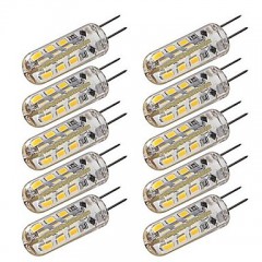 1.5W G4 LED Corn Lights T 24 SMD 3014 100-120 lm Warm White / Cool White Dimmable DC 12 V 10 pcs  