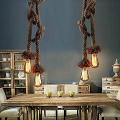 Pendant Lights Bulb Included  2 Lights Industrial wind restoring ancient ways is the cafe bar counter creative droplight  