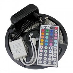 Waterproof 5M 300X3528 SMD RGB LED Strip Light and 44Key Remote Controller and 3A EU Power Supply (AC110-240V)  