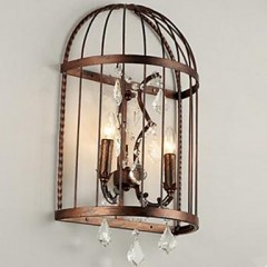 Bedroom Bedside Aisle Creative Personality Wrought Iron Birdcage Crystal Lamp  