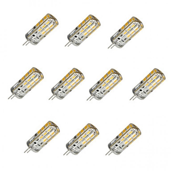 10pcs Dimmable G4 3W 24x2835SMD 180LM 3000K/6000K Warm White/Cool White Light LED Corn Bulb(DC12V)  