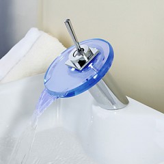 1PC Temperature Control Change Color LED Grogshop Home decoration Water Light Wash Basin Faucet Light  