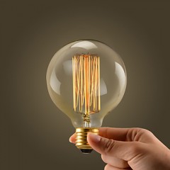 40W E27 Retro Industry Style Globe Transparent Incandescent Bulb  