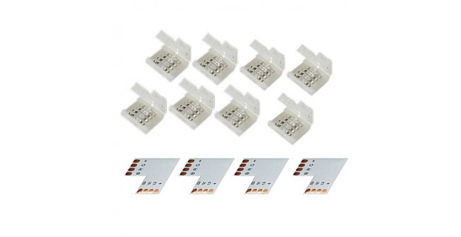 ZDM® 4 Group 4-Pins Solderless Connector For 10MM 5050 RGB LED Strip Lights  