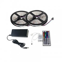 ZDM™ 2×5M 150X5050 SMD RGB LED Strip Light and 44Key Remote Controller and 6A US Power Supply (AC110-240V)  