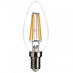 4W E14 LED Filament Bulbs C35 COB 400LM lm Warm White Dimmable / Decorative AC 220-240 V  