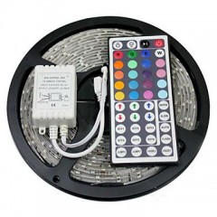 ZDM™ Waterproof 5M 150X5050 SMD RGB LED Strip Light with 44Key Remote Controller (DC12V)  