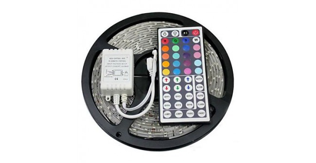 ZDM™ Waterproof 5M 300X5050 SMD RGB LED Strip Light with 44Key Remote Controller (DC12V)  