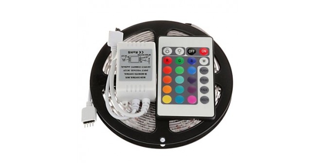 ZDM™ 5M 300X3528 SMD RGB LED Strip Light with 24Key Remote Controller (DC12V)  