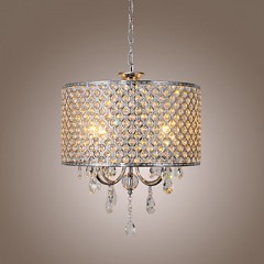 Drum Chandelier Crystal Modern 4 Lights  