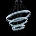 LED Crystal Pendant Lights Modern Lighting Three Rings D406080 K9 Large Crystal Hotel Ceiling Light Fixtures  