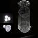 LED Pendant Light Modern Crystal Chandelier 12 Lights Silver Canpoy Clear Crystal Globe Ceiling Lamps Fixtures H210CM  