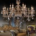 Chandelier Crystal  Cognac Color Luxury Modern 2 Tiers Living 15 Lights  