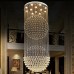 LED Pendant Light Modern Crystal Chandelier 12 Lights Silver Canpoy Clear Crystal Globe Ceiling Lamps Fixtures H210CM  