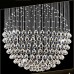 LED Pendant Light Modern Crystal Chandelier 12 Lights Silver Canpoy Clear Crystal Globe Ceiling Lamps Fixtures H210CM  