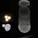 LED Pendant Light Modern Crystal Chandelier 12 Lights Silver Canpoy Clear Crystal Globe Ceiling Lamps Fixtures H210CM  