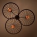 Loft Retro Restaurant Bar Pendant Lamps American country wrought iron chandeliers industrial style wheels  