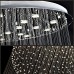 LED Pendant Light Modern Crystal Chandelier 12 Lights Silver Canpoy Clear Crystal Globe Ceiling Lamps Fixtures H210CM  