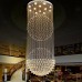 LED Pendant Light Modern Crystal Chandelier 12 Lights Silver Canpoy Clear Crystal Globe Ceiling Lamps Fixtures H210CM  