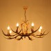 8 Heads Retro Antler Chandelier Lamp Mule Deer Pedant Lamp Fit for the Hotel / Coffee Room Decorate Chandelier Light  