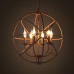 Sitting Room Lights Nordic Country, Wrought Iron American Retro Candle Chandelier The Black Chandelier Villa  