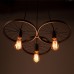 Loft Retro Restaurant Bar Pendant Lamps American country wrought iron chandeliers industrial style wheels  